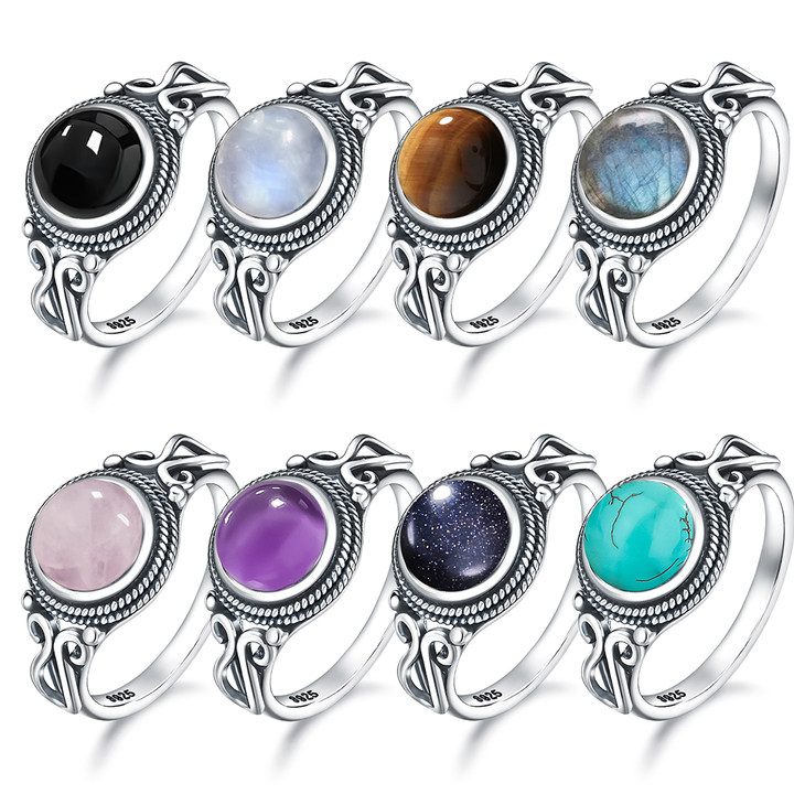 Turquoise Stone Ring - Винтажное кольцо из стерлингового серебра 925