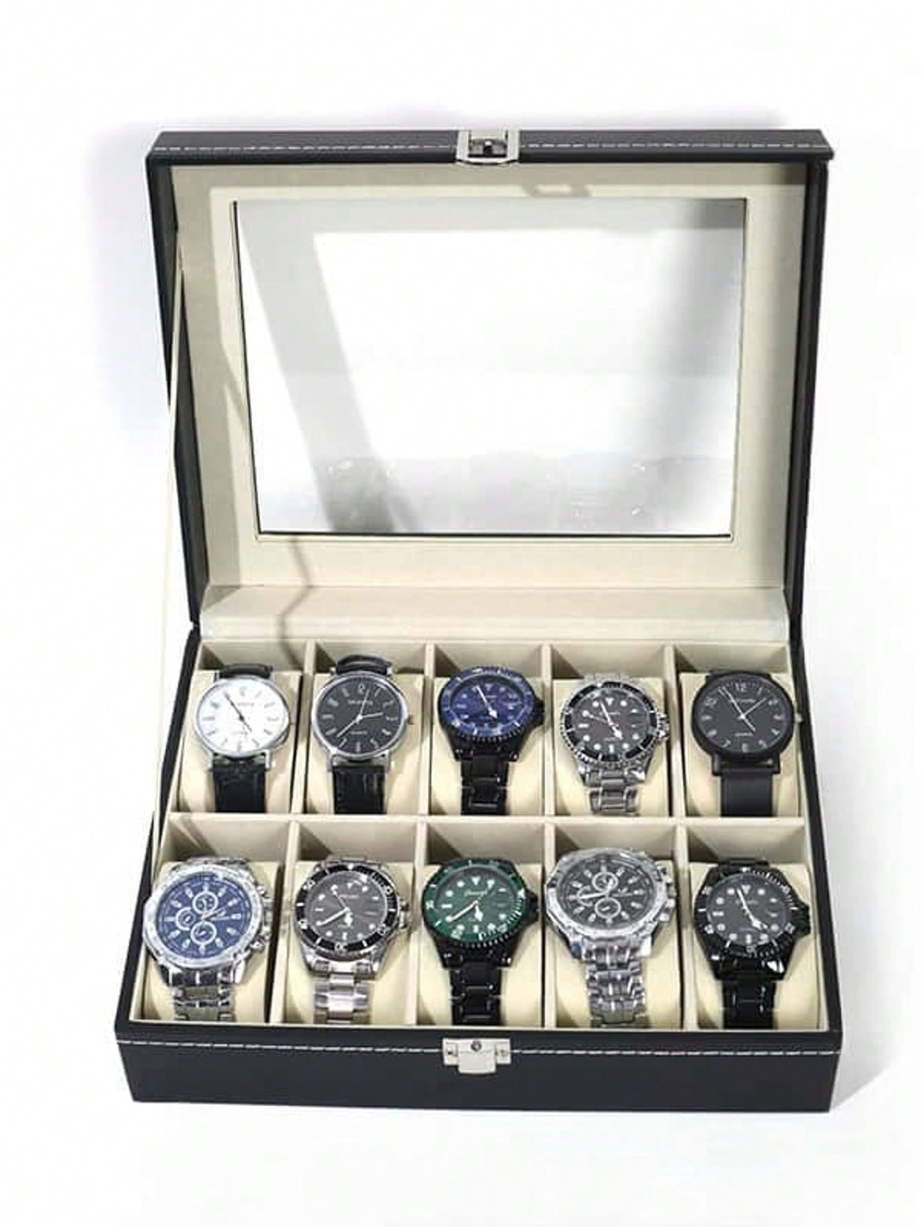 Mystery Jewelry Jar Watches - Кожаная шкатулка для часов с замком,