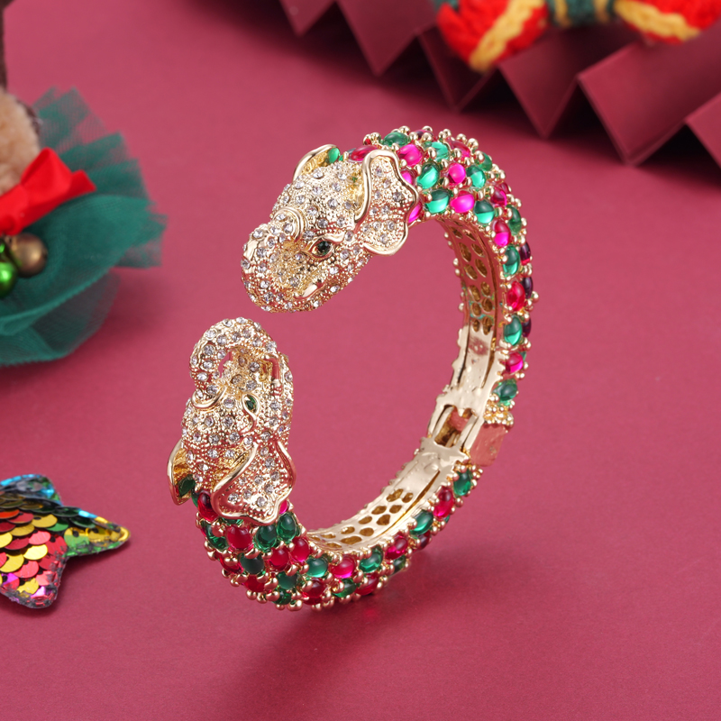 Paradise Jewelry & Watches Llc Miami Reviews - Женский разноцветный Браслет-манжета с двумя головами
