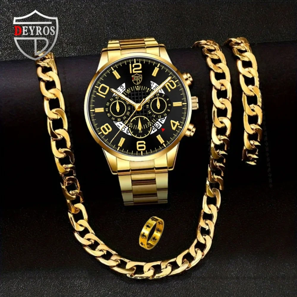 Jewelry Watches Men - 4 шт./компл. мужские повседневные часы из