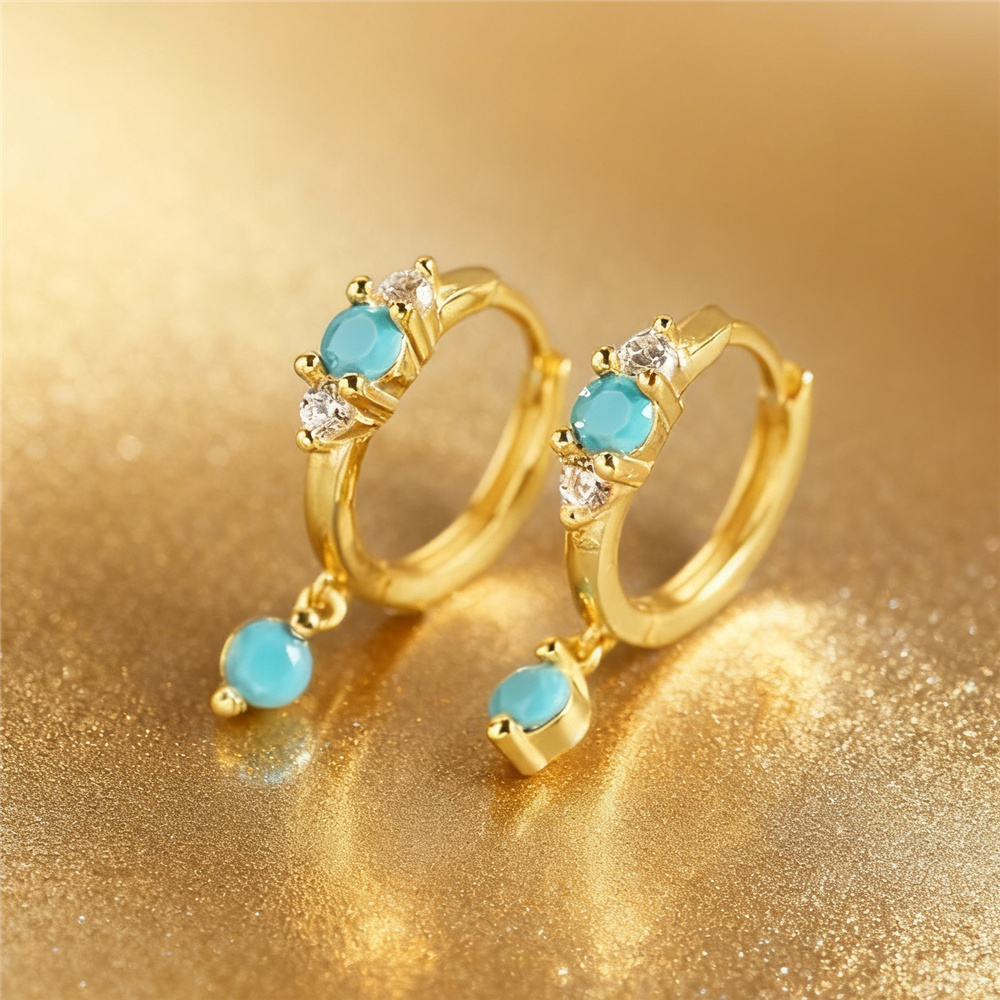 Милые женские круглые серьги-к – обзор и цена Turquoise Stone Ring