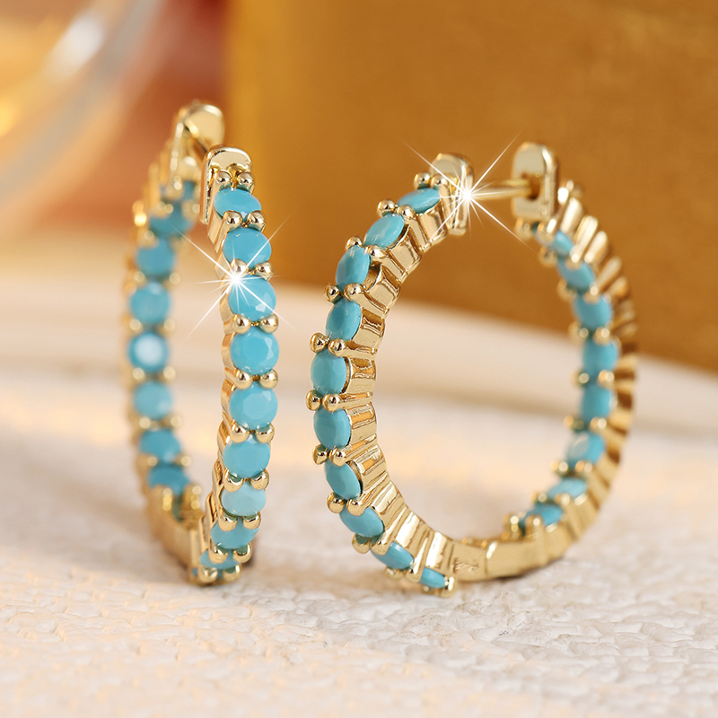 Этнические серьги-кольца с ими – обзор и цена Turquoise Stone Ring