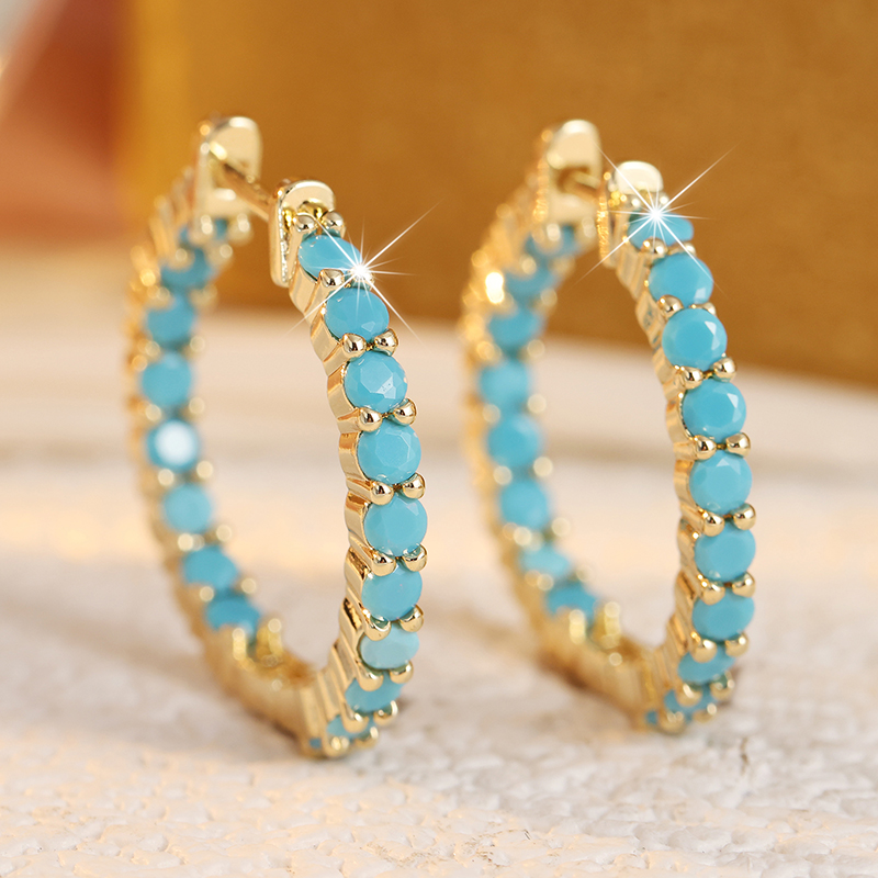 Этнические серьги-кольца с ими – обзор и цена Turquoise Stone Ring
