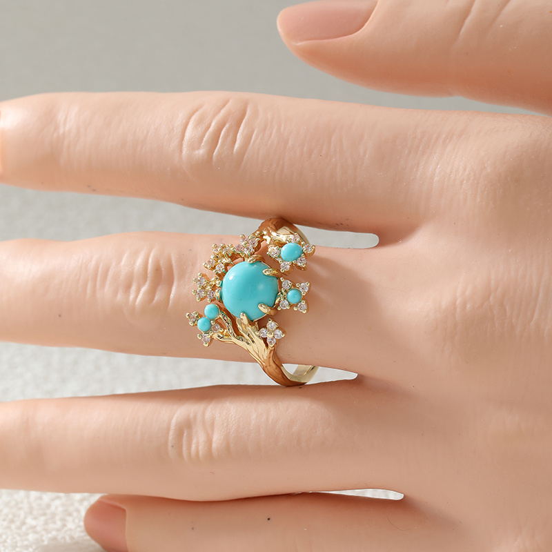 Женское кольцо с ажурным узоро – обзор и цена Turquoise Stone Ring