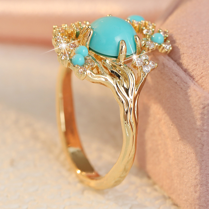 Женское кольцо с ажурным узоро – обзор и цена Turquoise Stone Ring